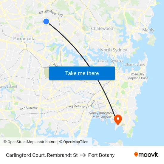 Carlingford Court, Rembrandt St to Port Botany map