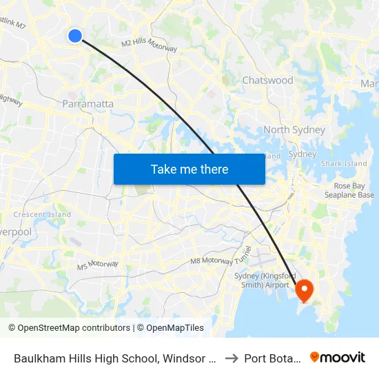Baulkham Hills High School, Windsor Rd to Port Botany map