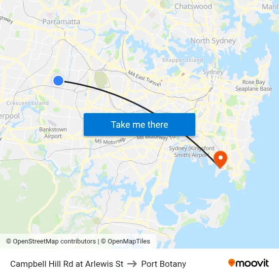 Campbell Hill Rd at Arlewis St to Port Botany map
