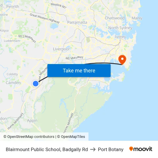 Blairmount Public School, Badgally Rd to Port Botany map