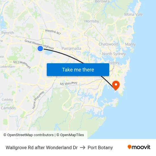 Wallgrove Rd after Wonderland Dr to Port Botany map
