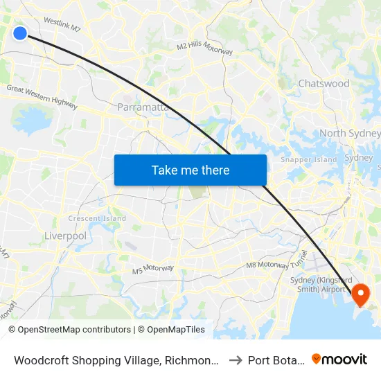 Woodcroft Shopping Village, Richmond Rd to Port Botany map