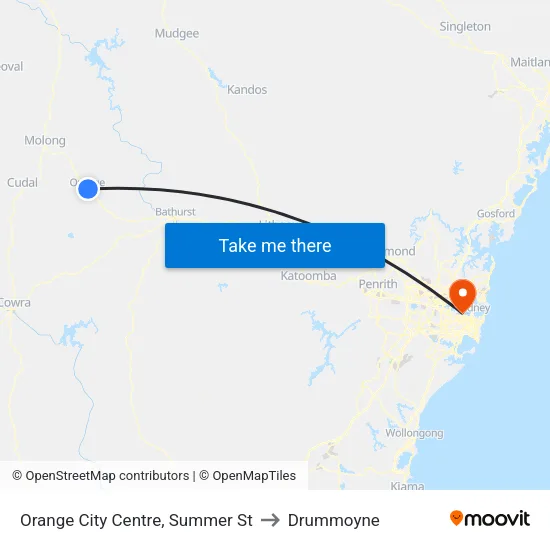 Orange City Centre, Summer St to Drummoyne map