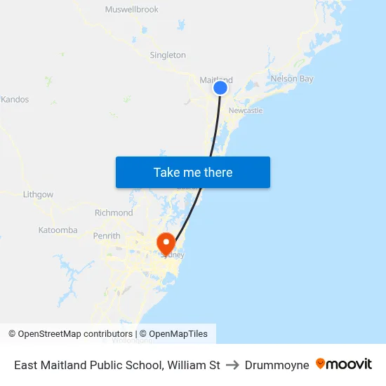 East Maitland Public School, William St to Drummoyne map