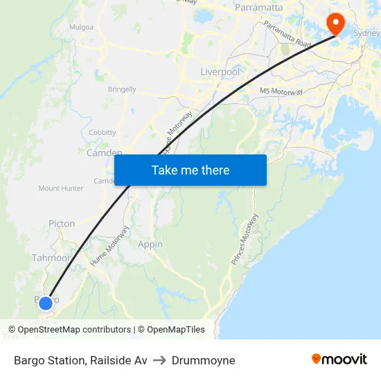 Bargo Station, Railside Av to Drummoyne map