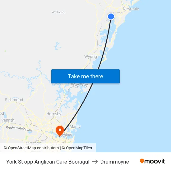 York St opp Anglican Care Booragul to Drummoyne map