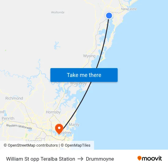 William St opp Teralba Station to Drummoyne map