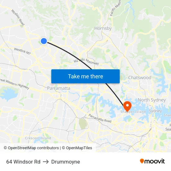 64 Windsor Rd to Drummoyne map