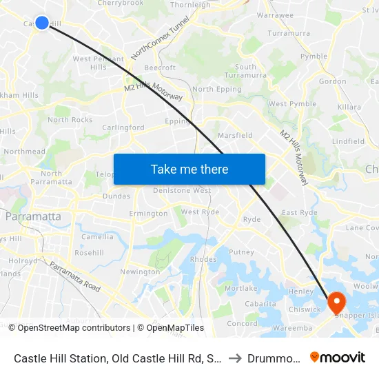 Castle Hill Station, Old Castle Hill Rd, Stand E to Drummoyne map