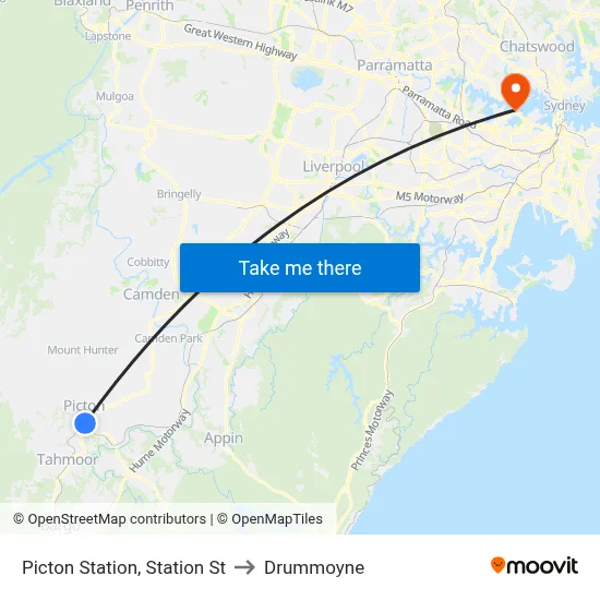 Picton Station, Station St to Drummoyne map