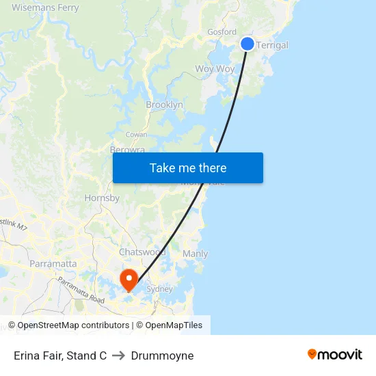 Erina Fair, Stand C to Drummoyne map