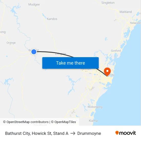 Bathurst City, Howick St, Stand A to Drummoyne map
