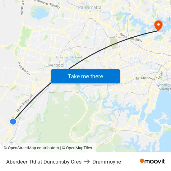 Aberdeen Rd at Duncansby Cres to Drummoyne map