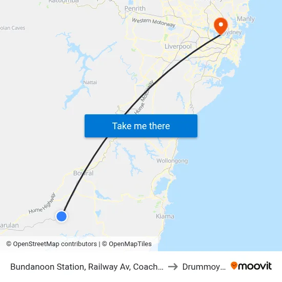 Bundanoon Station, Railway Av, Coach Bay to Drummoyne map