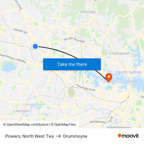 Powers, North West Twy to Drummoyne map