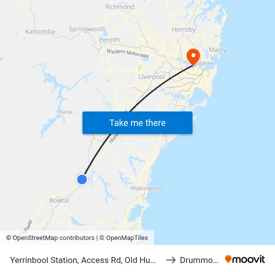 Yerrinbool Station, Access Rd, Old Hume Hwy to Drummoyne map