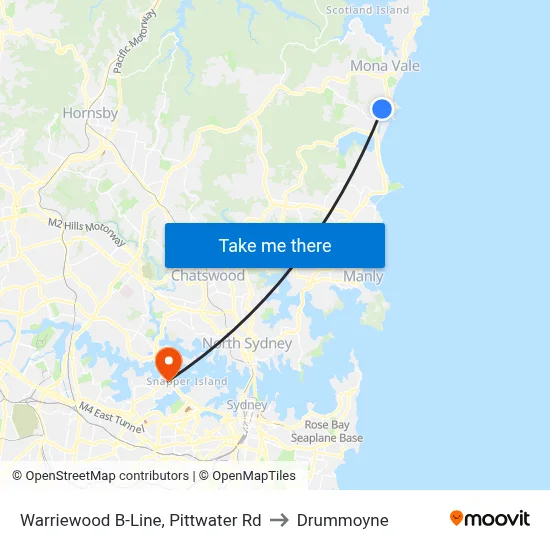 Warriewood B-Line, Pittwater Rd to Drummoyne map
