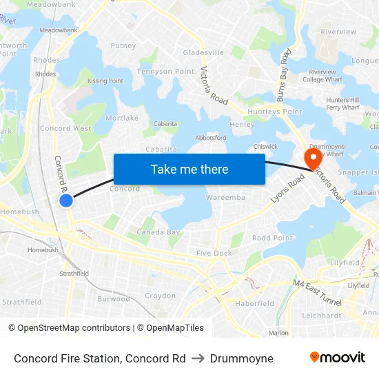Concord Fire Station, Concord Rd to Drummoyne map