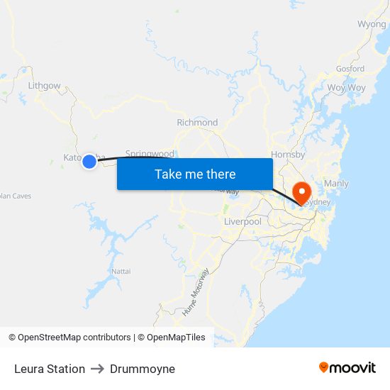 Leura Station to Drummoyne map