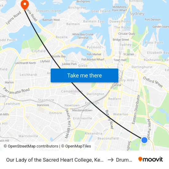 Our Lady of the Sacred Heart College, Kensington Rd, Stand B to Drummoyne map