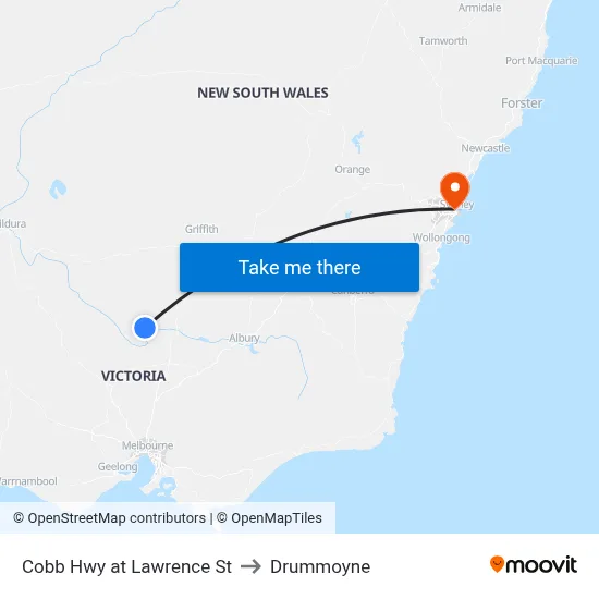 Cobb Hwy at Lawrence St to Drummoyne map