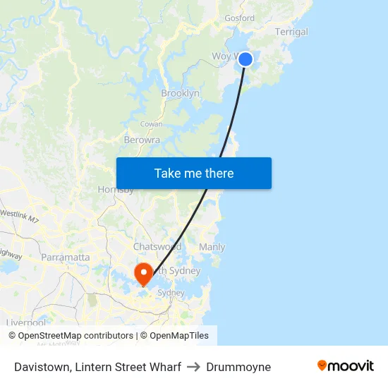 Davistown, Lintern Street Wharf to Drummoyne map