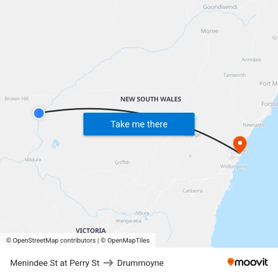 Menindee St at Perry St to Drummoyne map