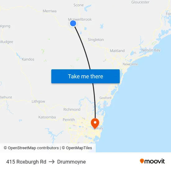 415 Roxburgh Rd to Drummoyne map