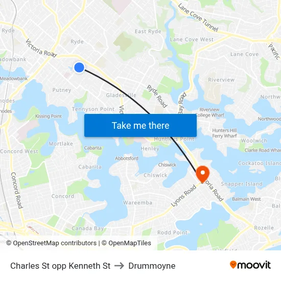 Charles St opp Kenneth St to Drummoyne map