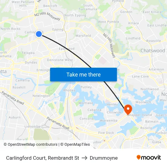 Carlingford Court, Rembrandt St to Drummoyne map