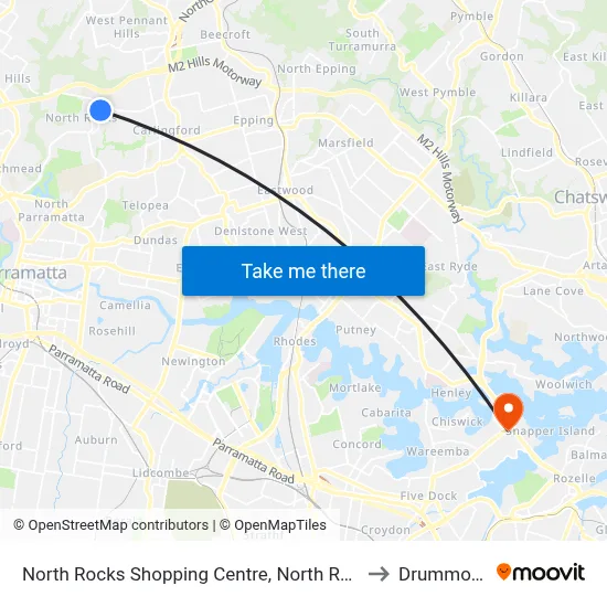 North Rocks Shopping Centre, North Rocks Rd to Drummoyne map