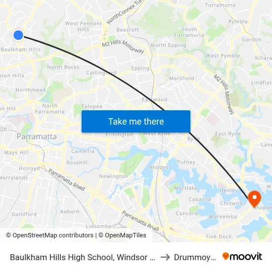 Baulkham Hills High School, Windsor Rd to Drummoyne map