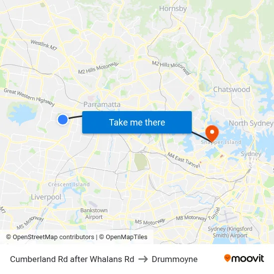 Cumberland Rd after Whalans Rd to Drummoyne map