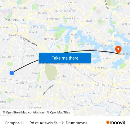 Campbell Hill Rd at Arlewis St to Drummoyne map