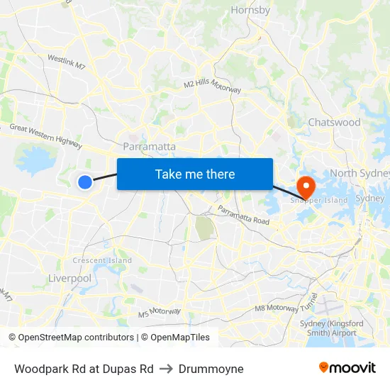 Woodpark Rd at Dupas Rd to Drummoyne map
