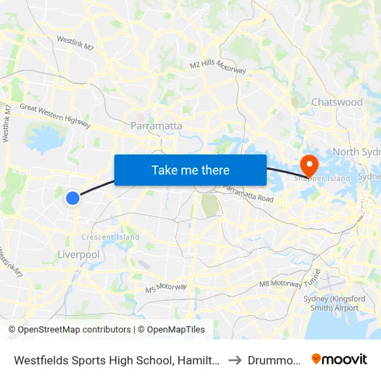 Westfields Sports High School, Hamilton Rd to Drummoyne map