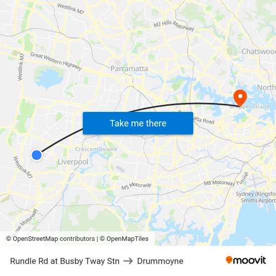Rundle Rd at Busby Tway Stn to Drummoyne map