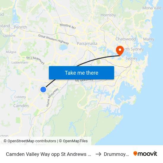 Camden Valley Way opp St Andrews Rd to Drummoyne map