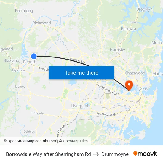 Borrowdale Way after Sherringham Rd to Drummoyne map