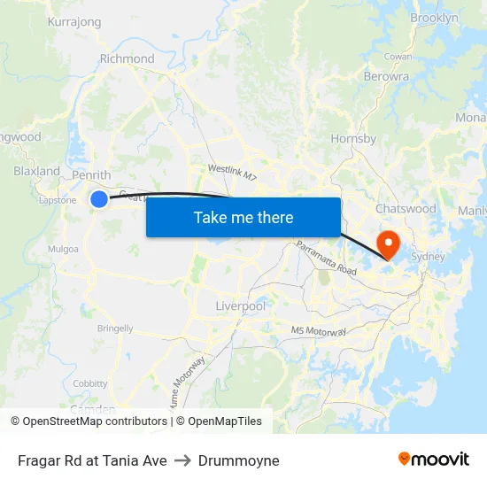 Fragar Rd at Tania Ave to Drummoyne map
