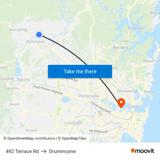 492 Terrace Rd to Drummoyne map
