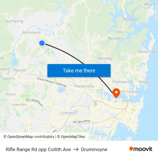 Rifle Range Rd opp Collith Ave to Drummoyne map