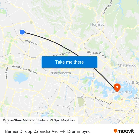 Barnier Dr opp Calandra Ave to Drummoyne map