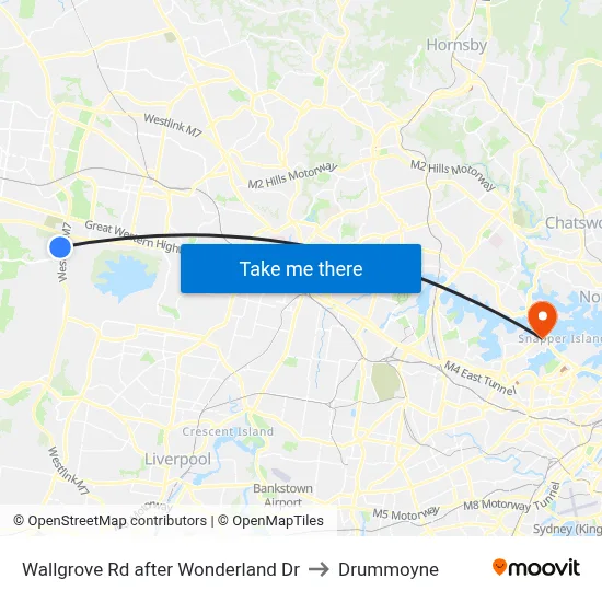 Wallgrove Rd after Wonderland Dr to Drummoyne map