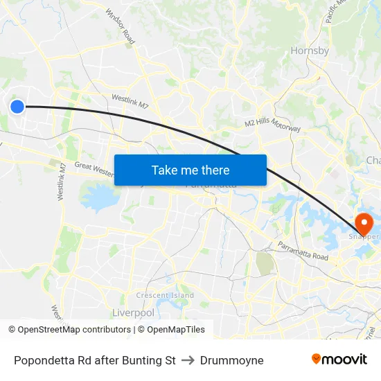 Popondetta Rd after Bunting St to Drummoyne map
