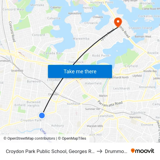 Croydon Park Public School, Georges River Rd to Drummoyne map