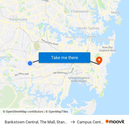 Bankstown Central, The Mall, Stand C to Campus Centre map