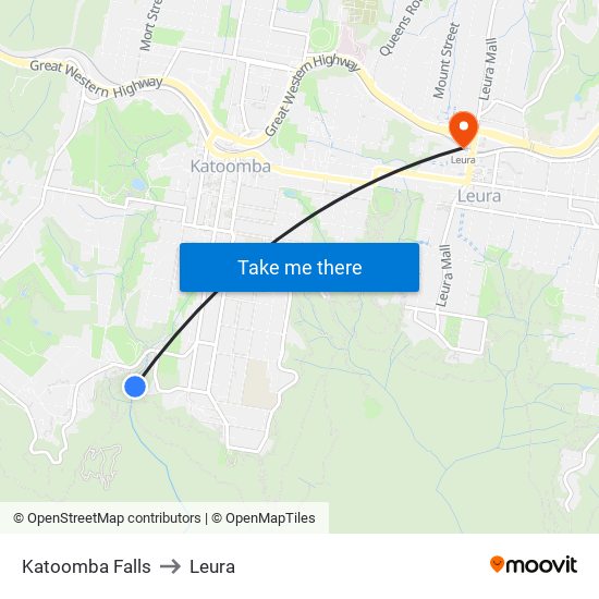 Katoomba Falls to Leura map