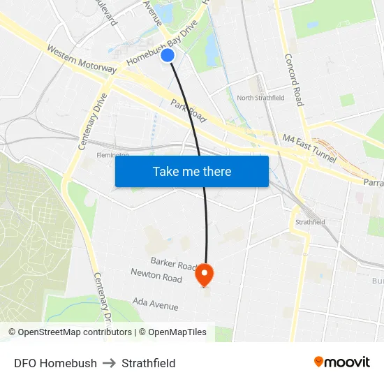 Dfo to Strathfield map