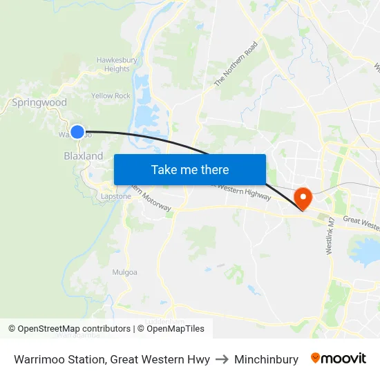 Warrimoo Station, Great Western Hwy to Minchinbury map